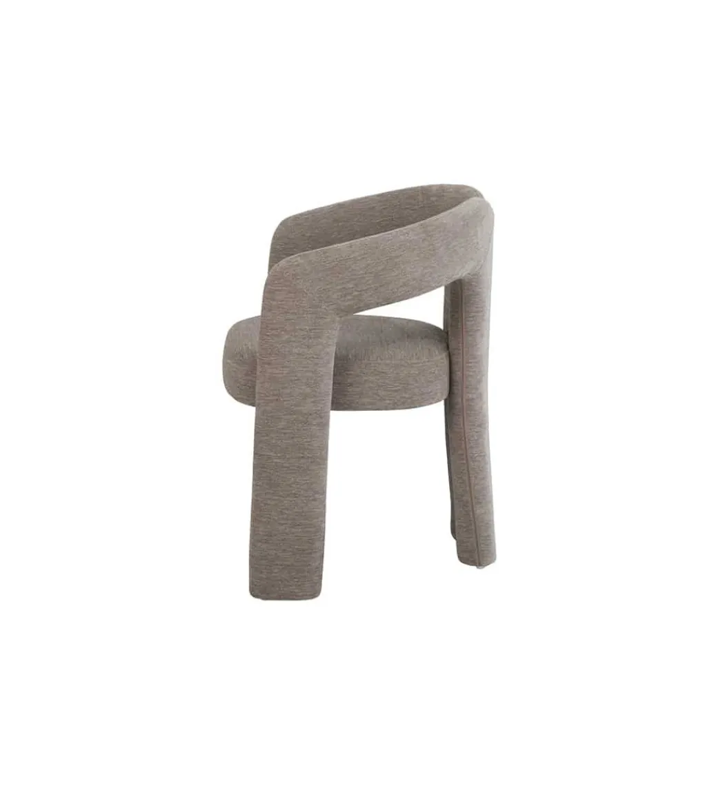 Invicta Interior Krzesło ARCH 77 cm szare tkanina teddy