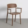 Zona-Design Krzesło BARETO 80 cm brązowy z podłokietnikami