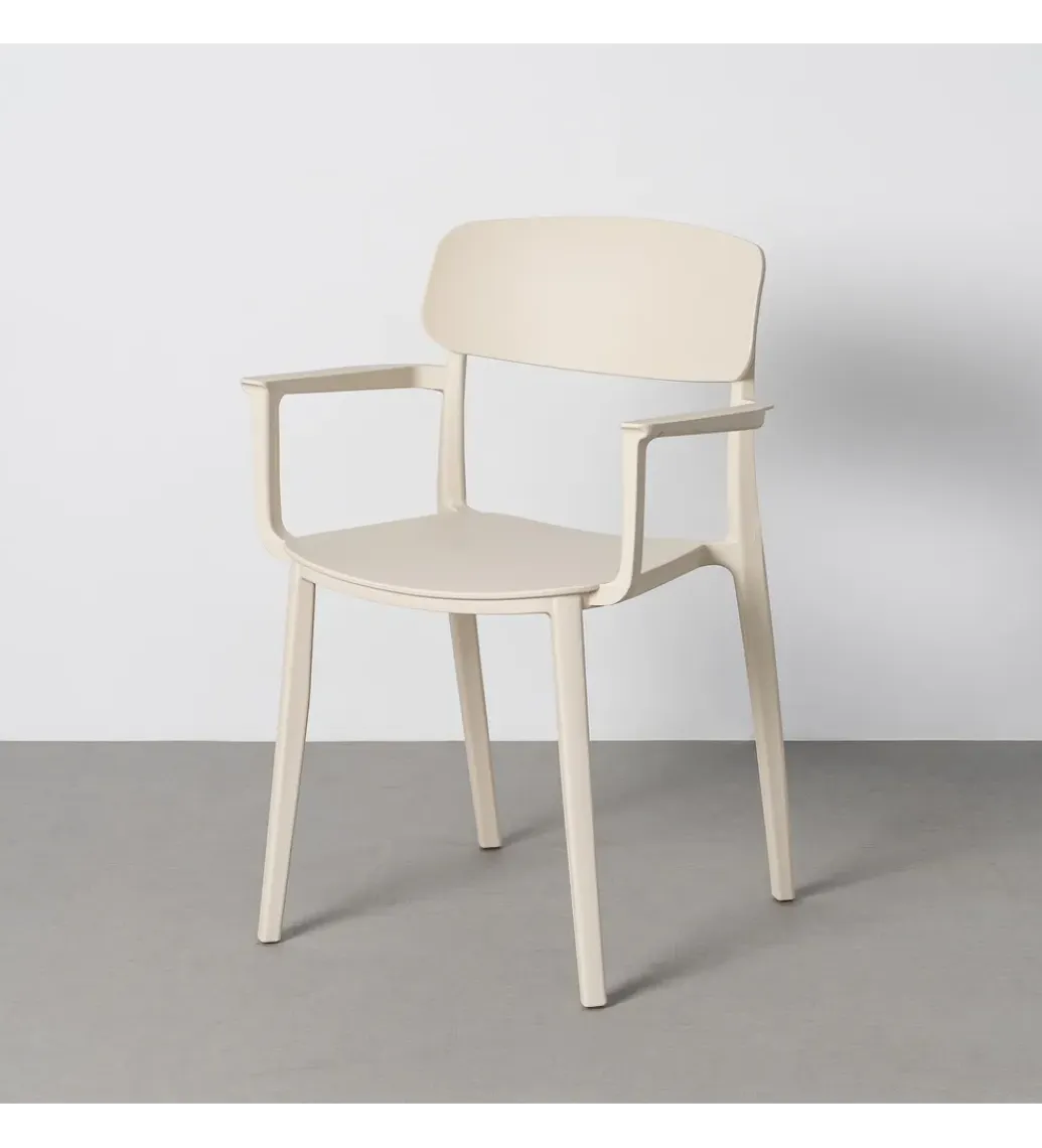 Zona-Design Krzesło BARETO 80 cm kremowe z podłokietnikami