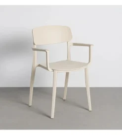 Zona-Design Krzesło BARETO 80 cm kremowe z podłokietnikami
