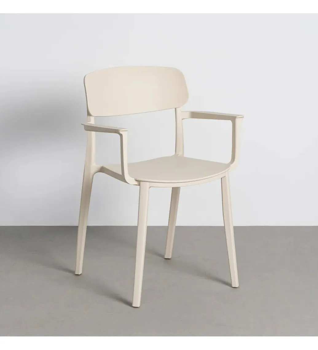 Zona-Design Krzesło BARETO 80 cm kremowe z podłokietnikami