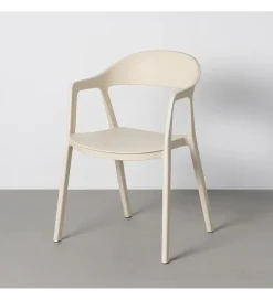 Zona-Design Krzesło BARETO 80 cm kremowe z podłokietnikami nogi v