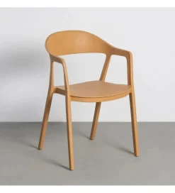 Zona-Design Krzesło BARETO 80 cm żółte z podłokietnikami nogi v