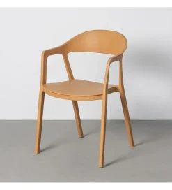 Zona-Design Krzesło BARETO 80 cm żółte z podłokietnikami nogi v