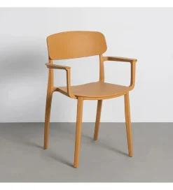 Zona-Design Krzesło BARETO 80 cm żółte z podłokietnikami