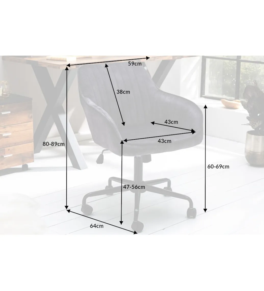 Invicta Interior Krzesło biurowe Dutch Comfort ciemnoszare