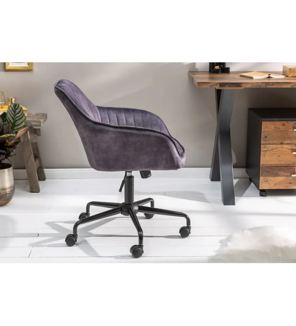 Invicta Interior Krzesło biurowe Dutch Comfort ciemnoszare