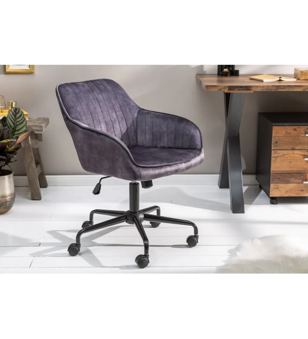 Invicta Interior Krzesło biurowe Dutch Comfort ciemnoszare