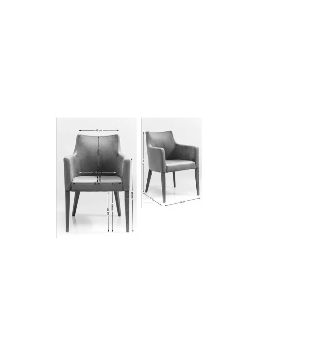 KARE Krzesło BLACK MODE 87 cm welwet szary