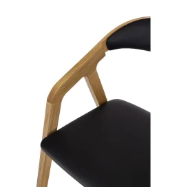 POLSKI DESIGN Krzesło dębowe LORIN z podłokietnikami skóra
