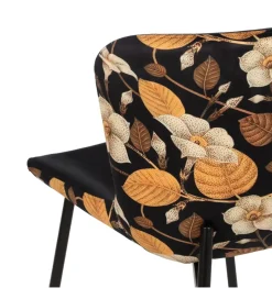 Zona-Design Krzesło DRABOS Kwiaty Czarne