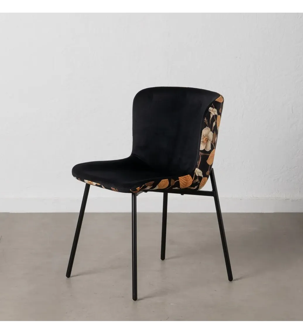 Zona-Design Krzesło DRABOS Kwiaty Czarne