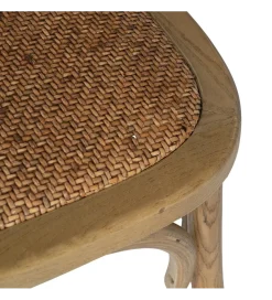 Zona-Design Krzesło DUROS brązowe ratan drewno buk