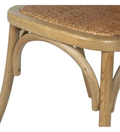 Zona-Design Krzesło DUROS brązowe ratan drewno buk