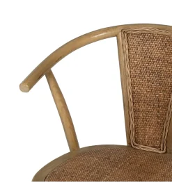 Zona-Design Krzesło DUROS brązowe ratan drewno buk