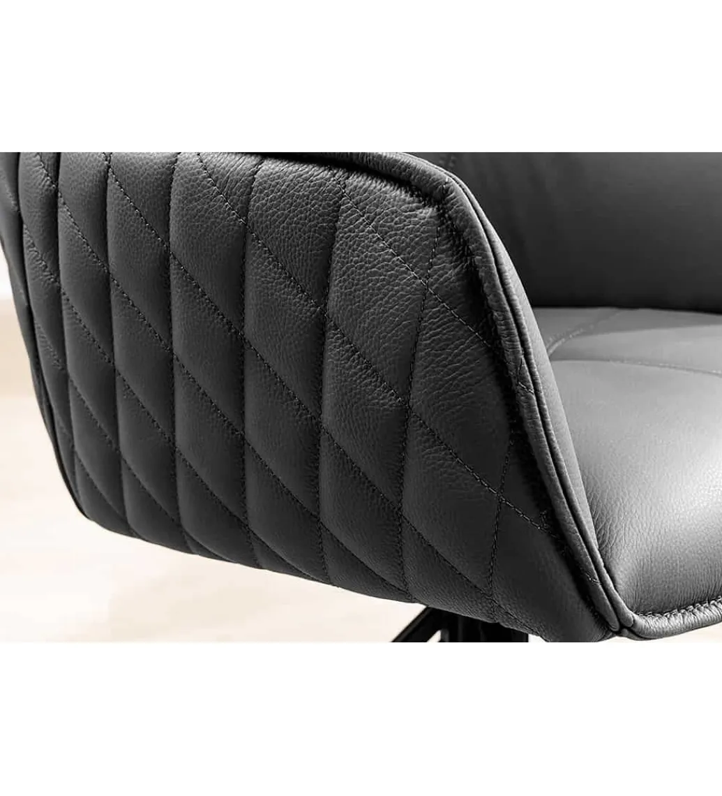 Invicta Interior Krzesło Edmonton obrotowe 180 stopni Czarne