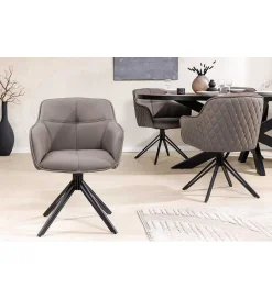 Invicta Interior Krzesło Edmonton obrotowe 180 stopni Taupe