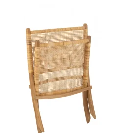 J-Line Krzesło FOLDE 78 cm drewno teak rattan