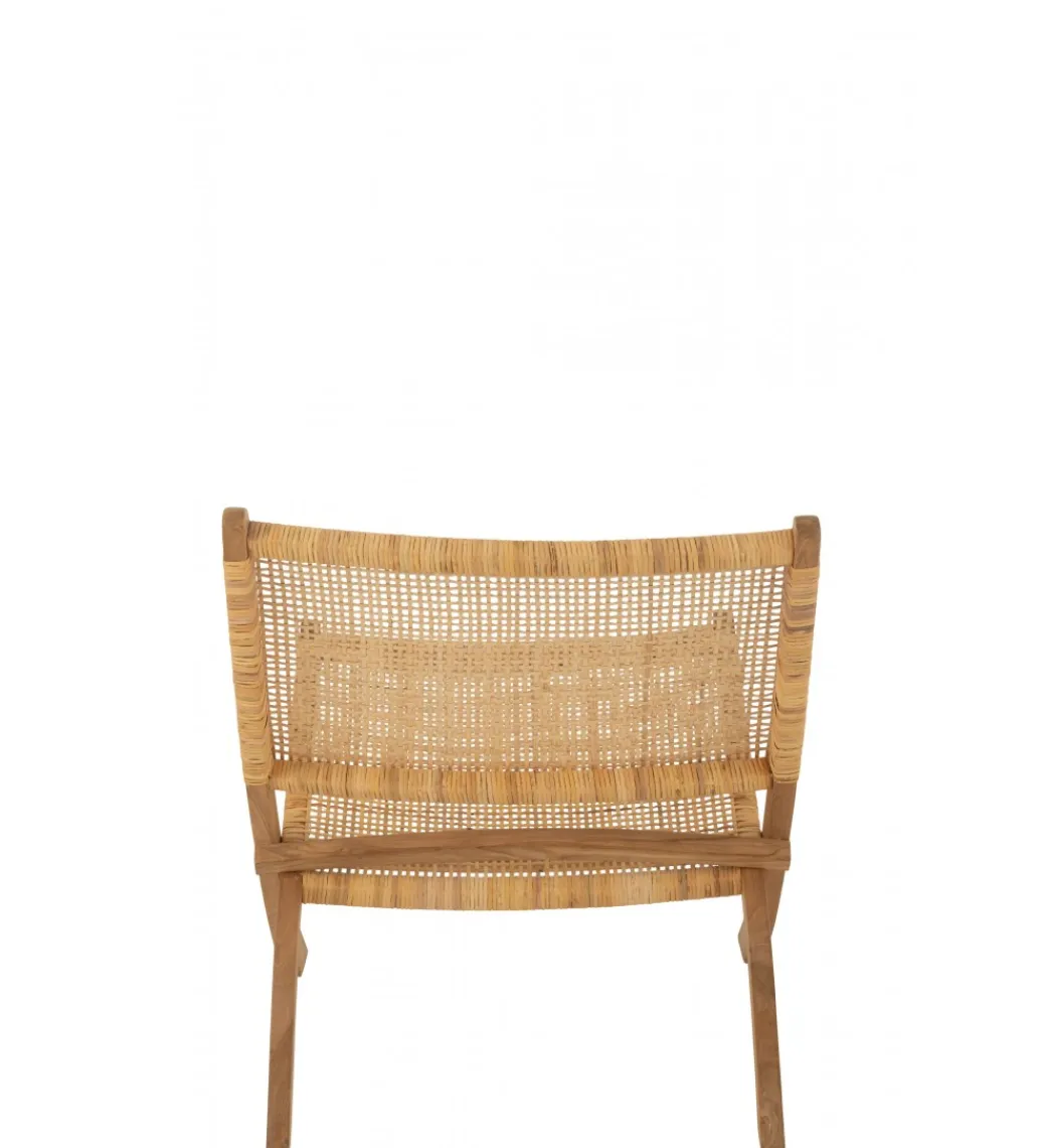J-Line Krzesło FOLDE 78 cm drewno teak rattan