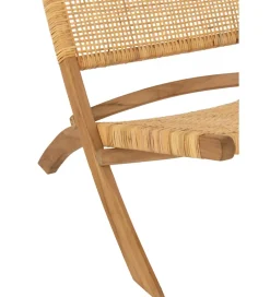 J-Line Krzesło FOLDE 78 cm drewno teak rattan