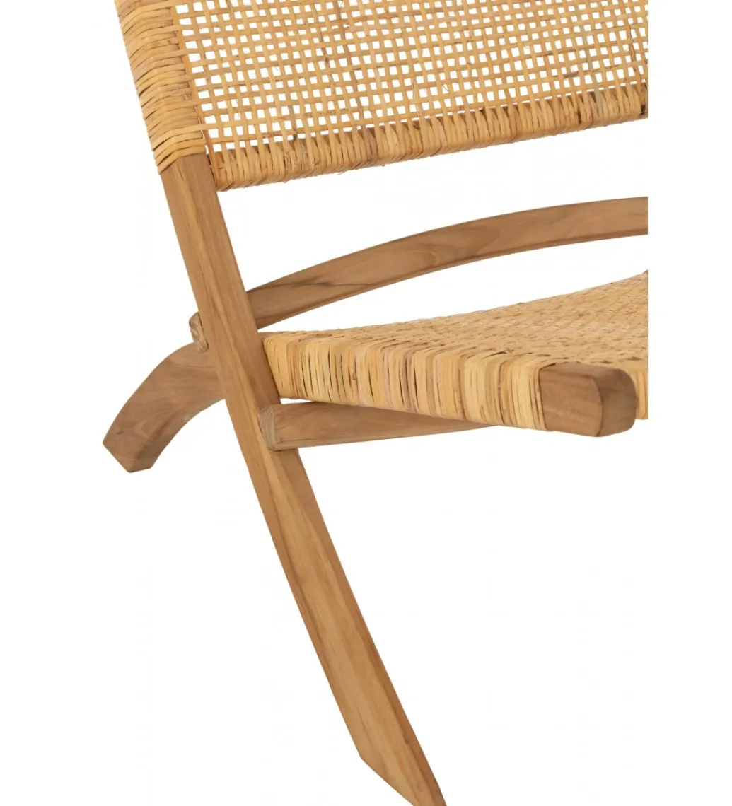 J-Line Krzesło FOLDE 78 cm drewno teak rattan