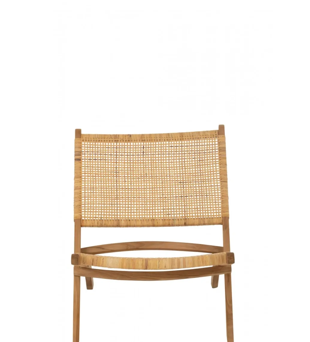 J-Line Krzesło FOLDE 78 cm drewno teak rattan