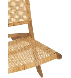 J-Line Krzesło FOLDE 78 cm drewno teak rattan