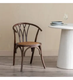 Zona-Design Krzesło GEKORI czekoladowe ratan drewno buk