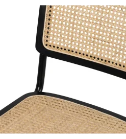 Zona-Design Krzesło GIVM czarne ratan drewno kauczuk