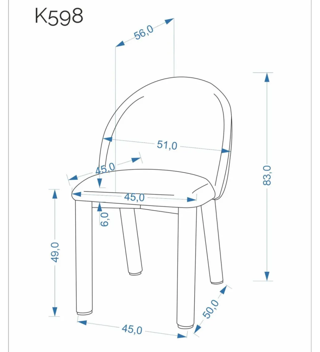 Halmar Krzesło K598 83 cm brązowe