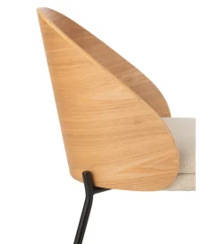 J-Line Krzesło LONEPLY 75 cm naturalne beżowe