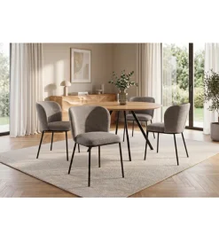 Invicta Interior Krzesło LYON 75 cm szaro beżowe