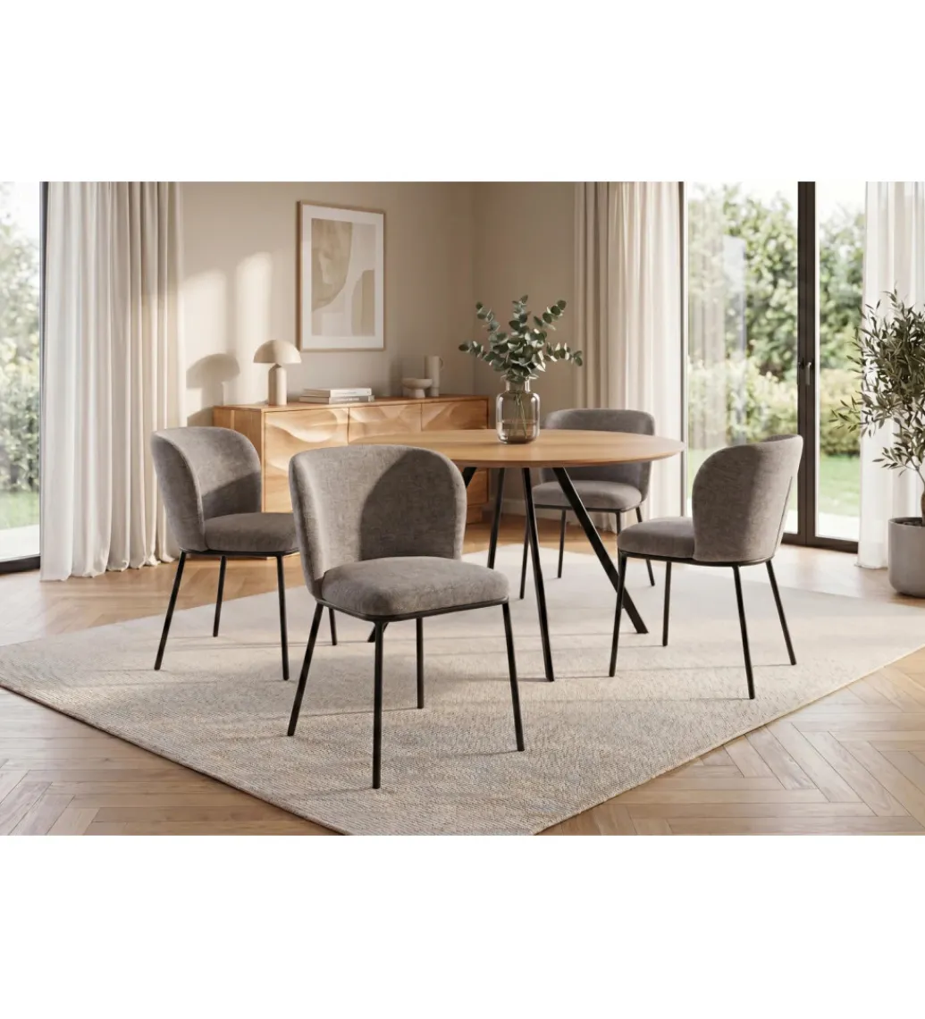 Invicta Interior Krzesło LYON 75 cm szaro beżowe