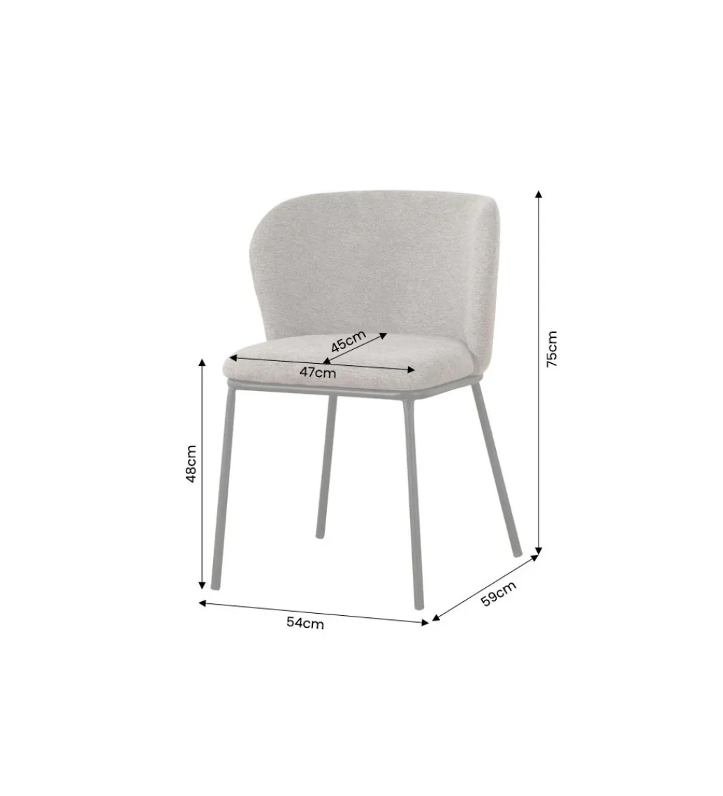 Invicta Interior Krzesło LYON 75 cm szaro beżowe