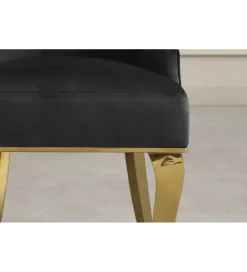 Invicta Interior Krzesło MODERN BAROCK welwet czarny złote nogi