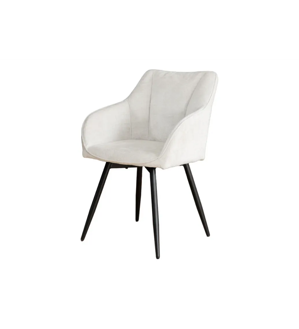 Invicta Interior Krzesło obrotowe AVIGNON chenille beige czarne nogi