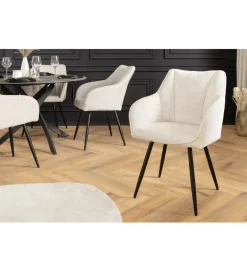 Invicta Interior Krzesło obrotowe AVIGNON chenille beige czarne nogi