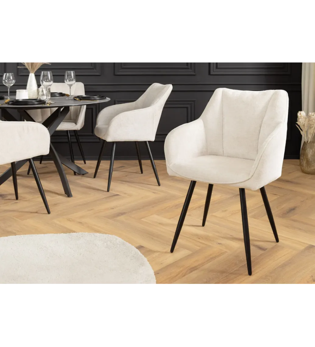 Invicta Interior Krzesło obrotowe AVIGNON chenille beige czarne nogi