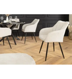 Invicta Interior Krzesło obrotowe AVIGNON chenille beige czarne nogi