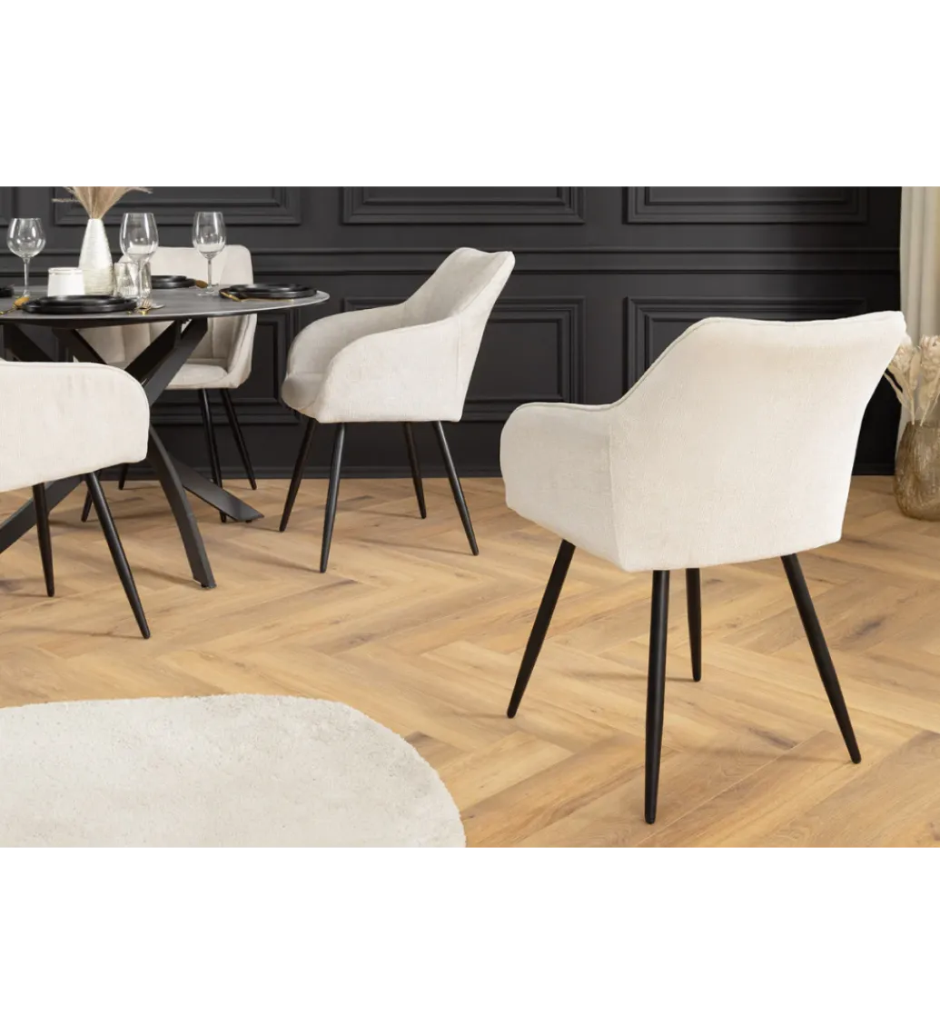 Invicta Interior Krzesło obrotowe AVIGNON chenille beige czarne nogi