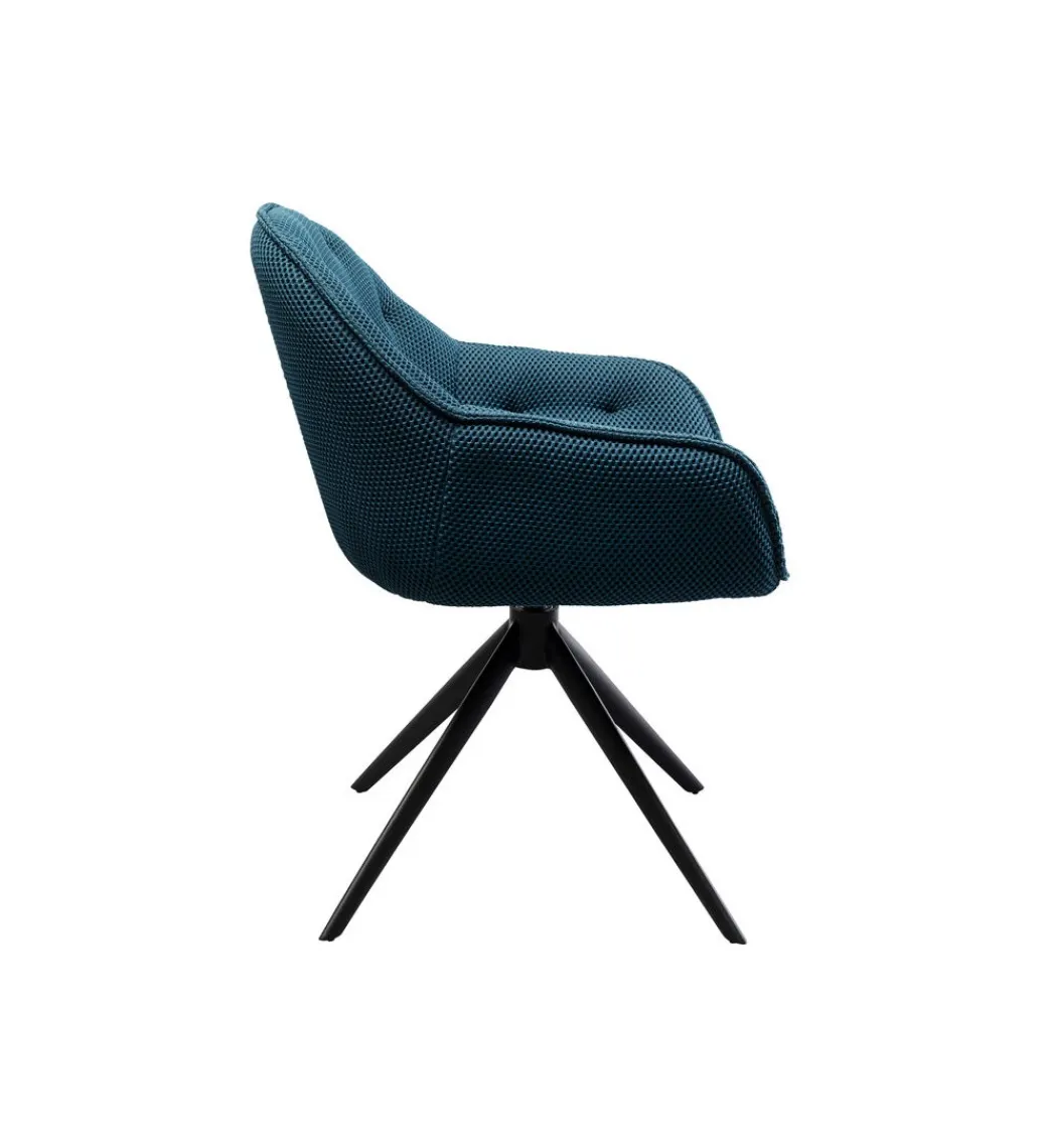 KARE Krzesło obrotowe CARLITO MESH 82 cm niebieski