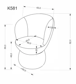 Halmar Krzesło obrotowe K581 82 cm beżowe