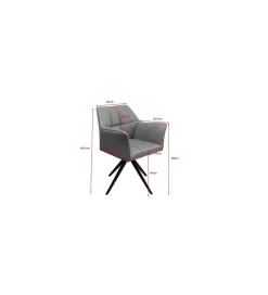 KARE Krzesło obrotowe THINKTANK 82 cm szare
