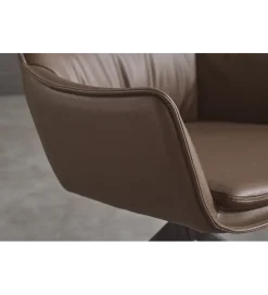 Invicta Interior Krzesło obrotowe VOUGE skórzane brązowe