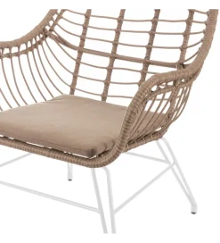 Zona-Design Krzesło ogrodowe ARIKI 76 cm naturalne białe