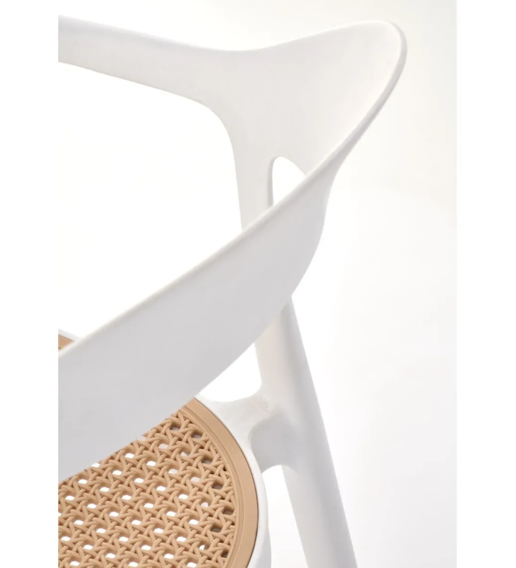 Halmar Krzesło ogrodowe K530 80 cm białe naturalne