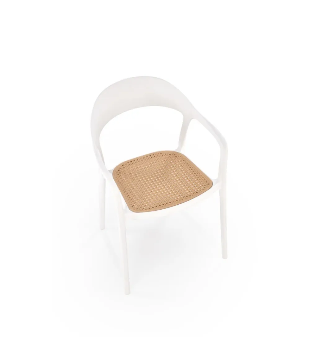 Halmar Krzesło ogrodowe K530 80 cm białe naturalne
