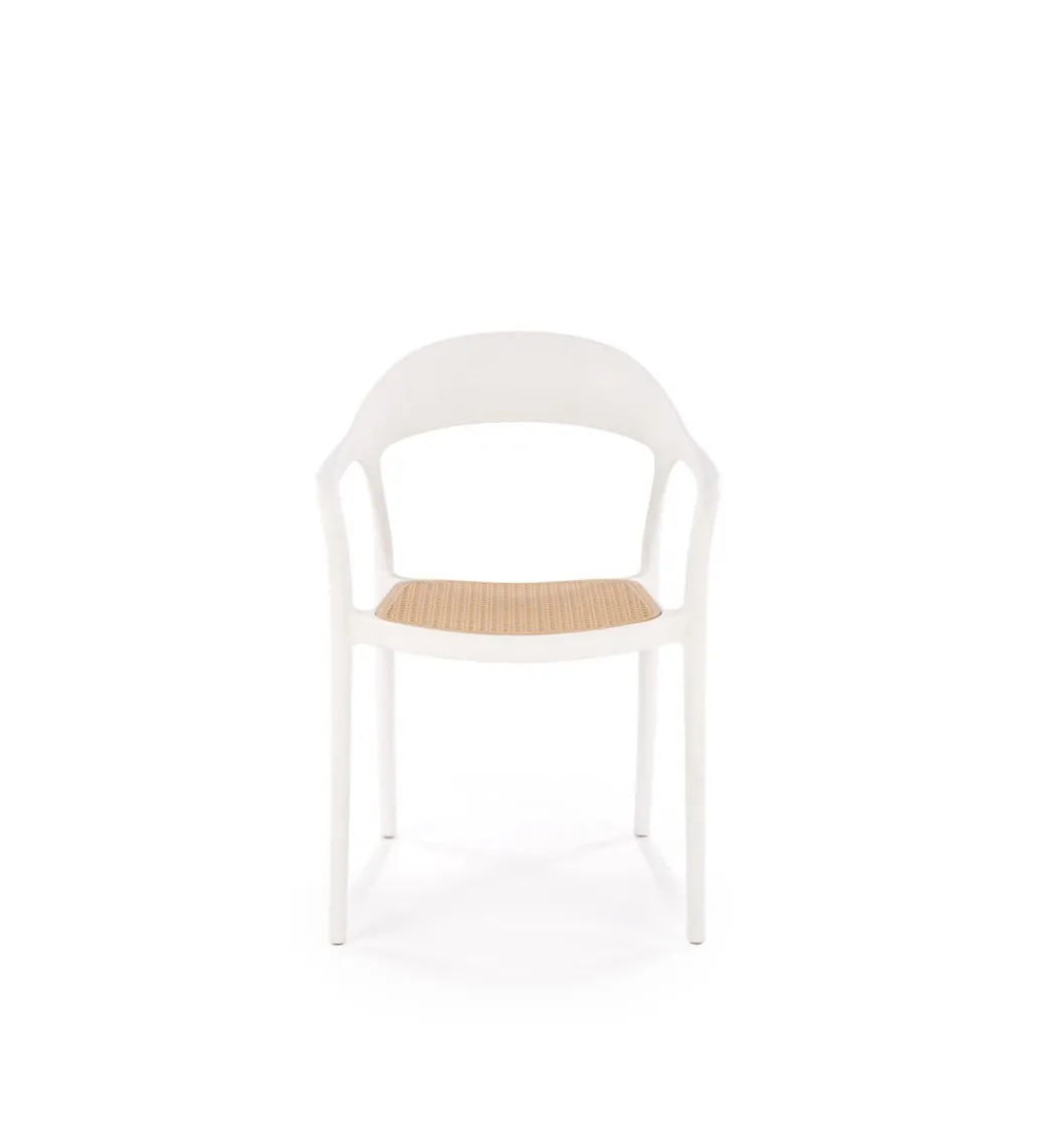 Halmar Krzesło ogrodowe K530 80 cm białe naturalne
