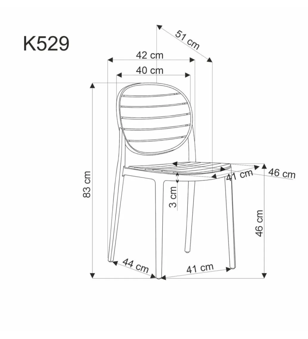 Halmar Krzesło ogrodowe K529 83 cm czarne