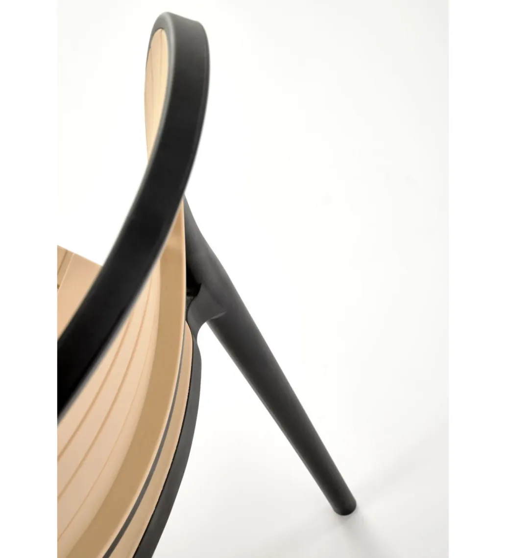 Halmar Krzesło ogrodowe K529 83 cm czarne naturalne